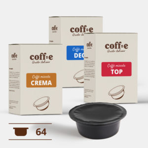 Capsule compatibili Lavazza A Modo Mio® - Miscele Caffè Robusta, Arabica e Caffè decaffeinato - Coff-e