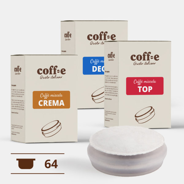 Capsule sistema chiuso Coff-e - Miscele Caffè Robusta, Arabica e Caffè decaffeinato