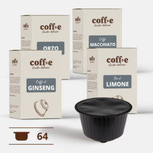 Capsule compatibili Nestlé Dolce Gusto® - Ginseng, Orzo, Caffè macchiato, The al limone – Coff-e