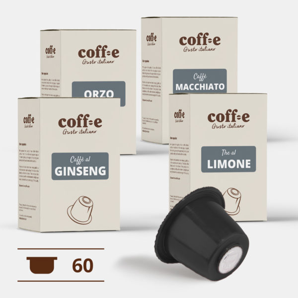 Capsule compatibili Nespresso® - Ginseng, Orzo, Caffè macchiato, The al limone – Coff-e