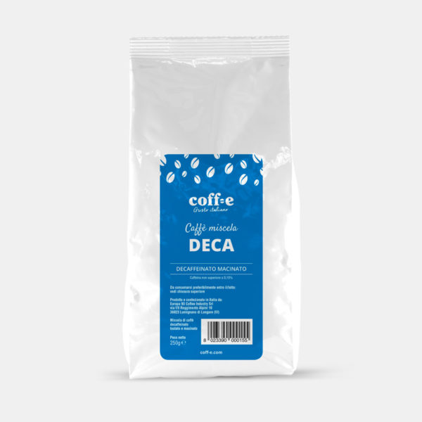 250 g caffè macinato miscela deca - tutta la qualità del nostro caffè torrefatto artigianalmente direttamente a casa tua - COFF-E