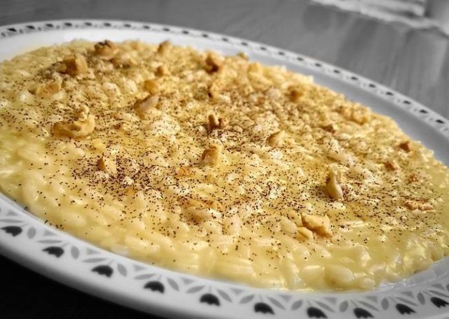Risotto al taleggio con miele, noci e caffé - COFF-E