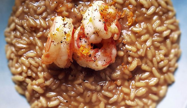 risotto-al-caffe-e-gamberi-al-mandarino